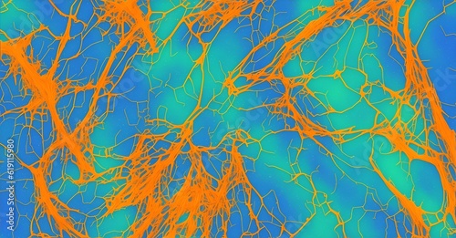 Photo of a vibrant blue and orange background