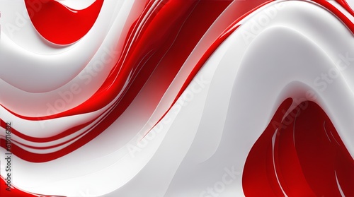Photo of a vibrant red and white background with mesmerizing wavy lines