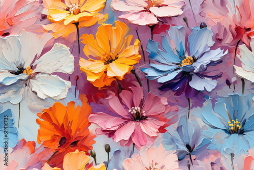Nahtloses Muster - Wiederholende Textur von gezeichneten Aquarell oder Ölfarbe Blumen