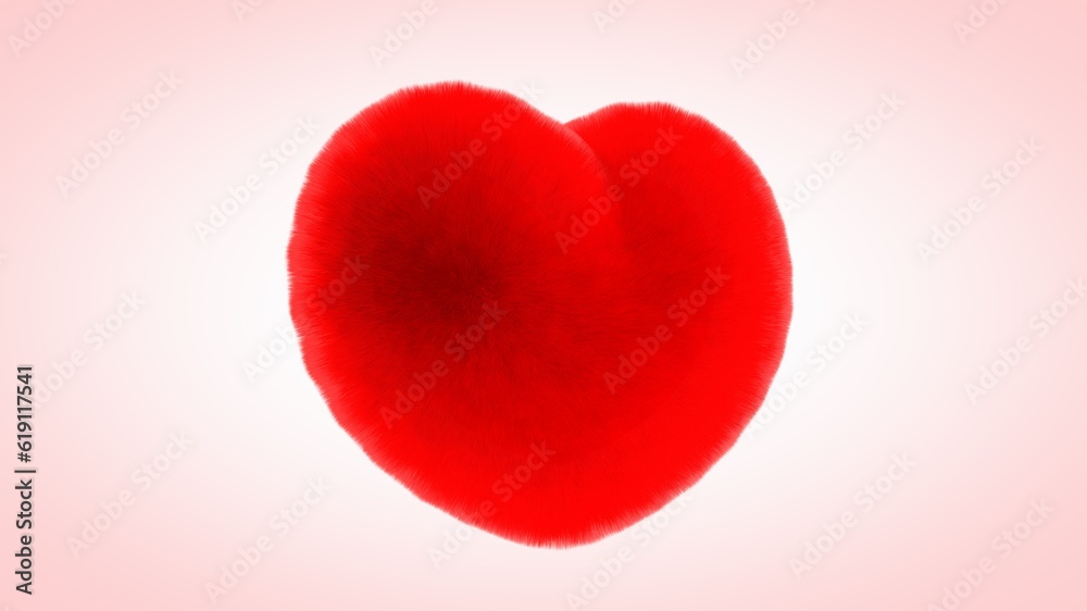 3D RENDER FLUFFY LOVE HEART SHAPED 3D RENDER FLUFFY LOVE HEART SHAPED