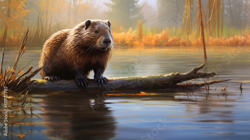 brown bear in water HD 8K wallpaper Stock Photographic Image