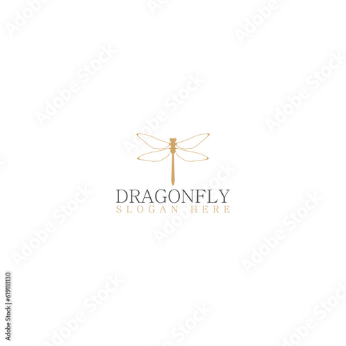 Dragonfly Logo Design Template isolated on white background