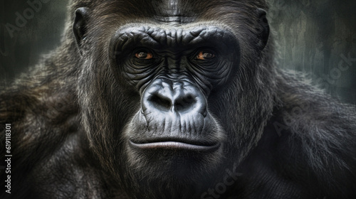 close  up head of monkey HD 8K wallpaper Stock Photographic Image © Ahmad