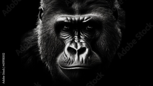 close up head of monkey   HD 8K wallpaper Stock Photographic Image © Ahmad