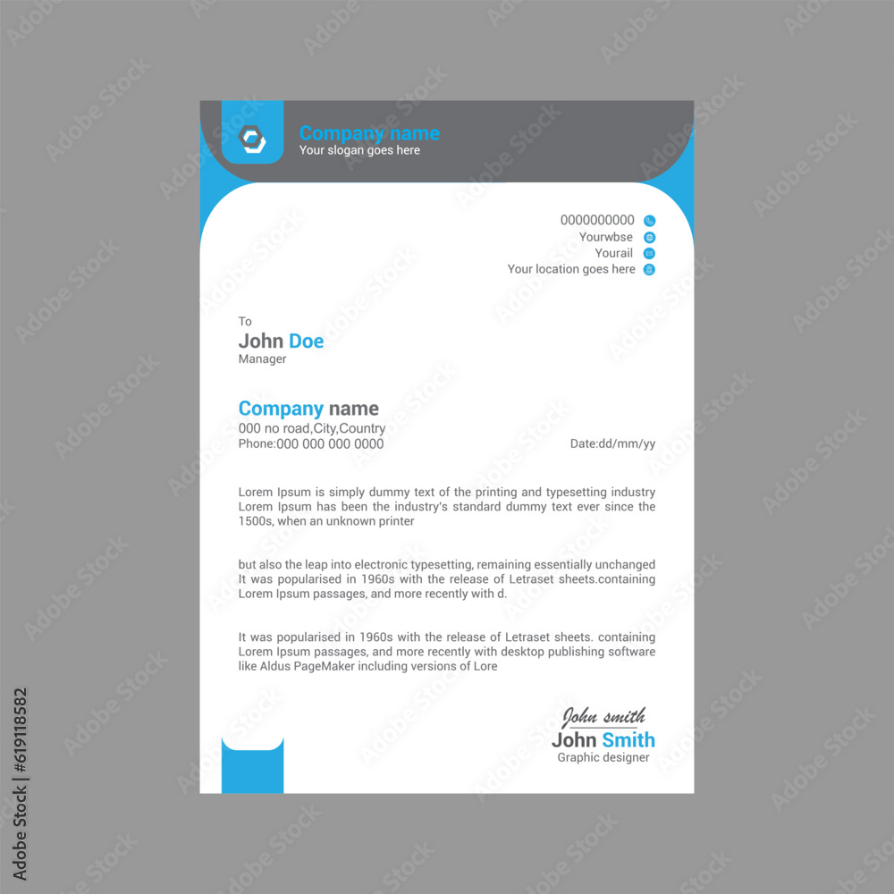 Modern letterhead design Modern letterhead design