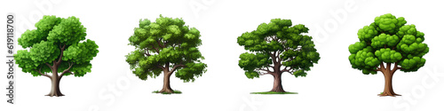 Tree clipart collection, vector, icons isolated on transparent background