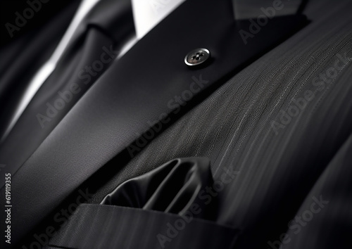Closeup black suit for businessman, Generative Ai © jakkaje8082