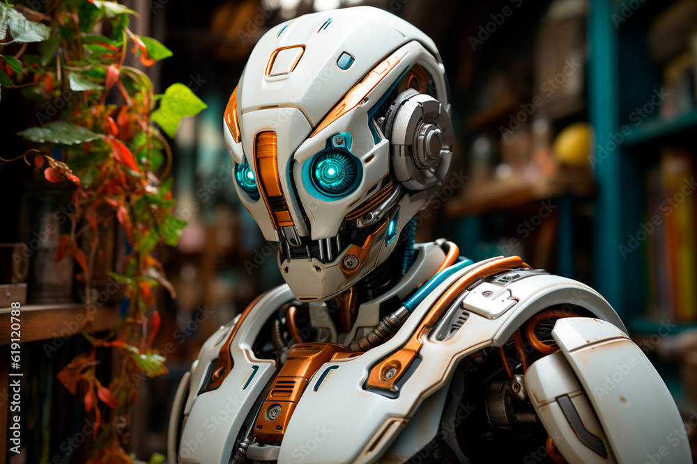 portrait of robot with eyes portrait of robot with eyes