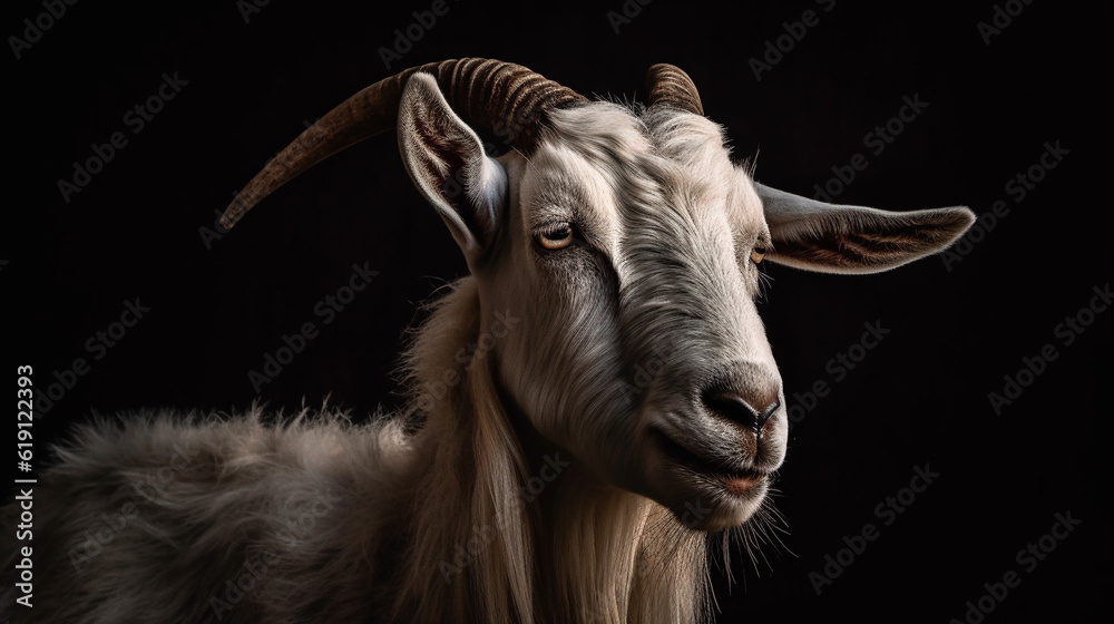 Fototapeta premium close up of a goat HD 8K wallpaper Stock Photographic Image
