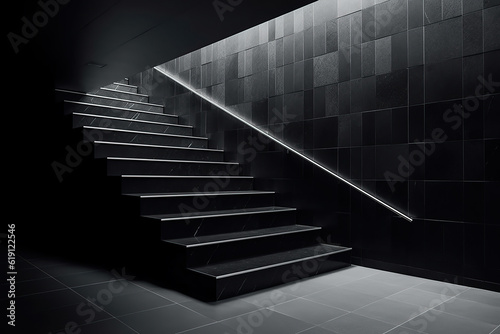 modern interior staircases. Created with Generative AI technology.  © Anciens