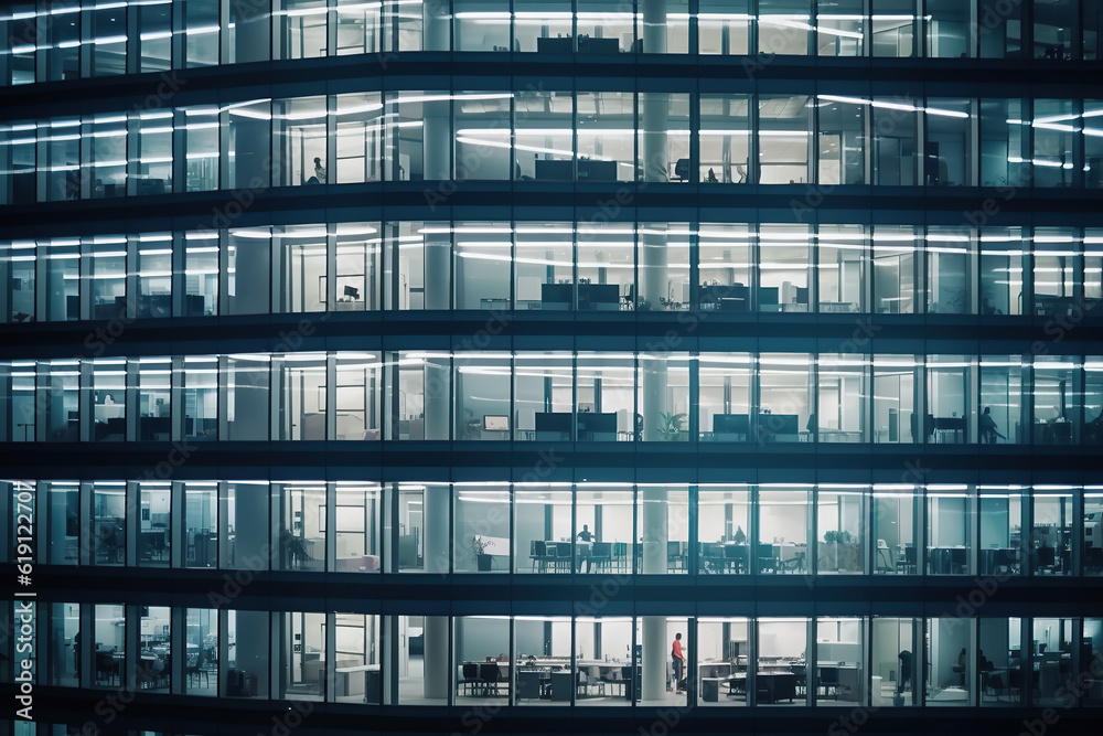 facade of modern office building. Created with Generative AI technology. facade of modern office building. Created with Generative AI technology.