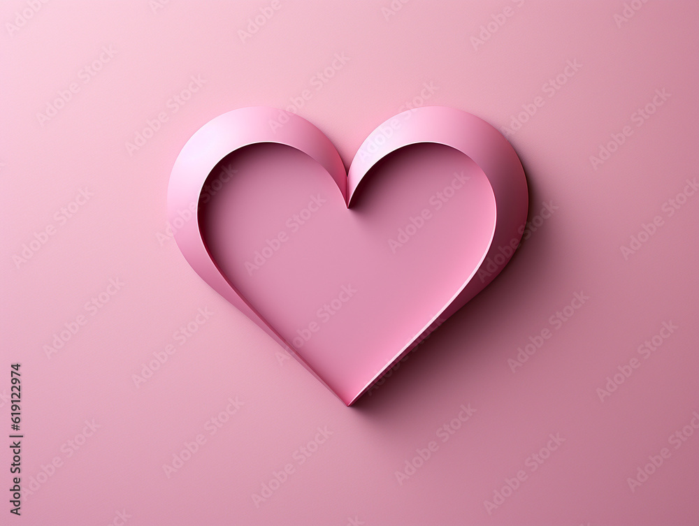 Heart on a pink background, Ai Generation
