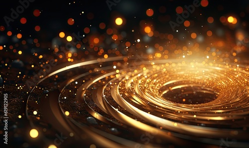 Gold sparkle swirl spirals background. 