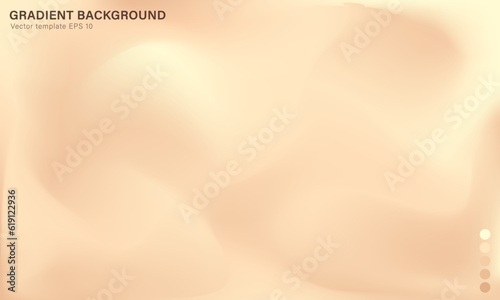 Abstract background with blurred soft golden gradient. Luxury pastel beige wallpaper with color palette. Template of empty modern digital backdrop, web banner with smooth pattern