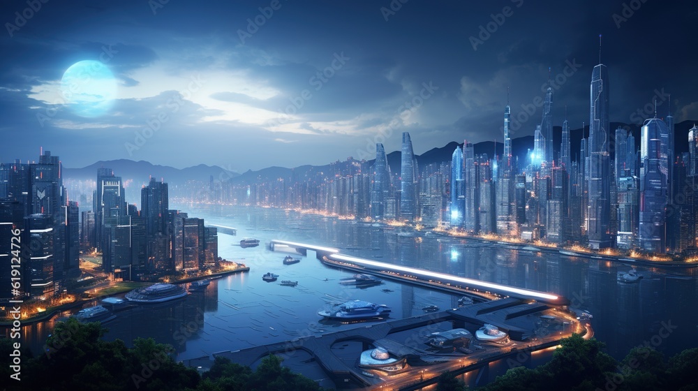 landscape of the future city - Generative AI technology, Generative, AI, technology,