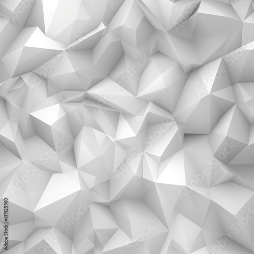 A futuristic white and grey polygonal art background with geometry texture. (Illustration, Generative AI)