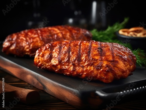 Wallpaper Mural Fried Chicken on dark background (generative AI) Torontodigital.ca