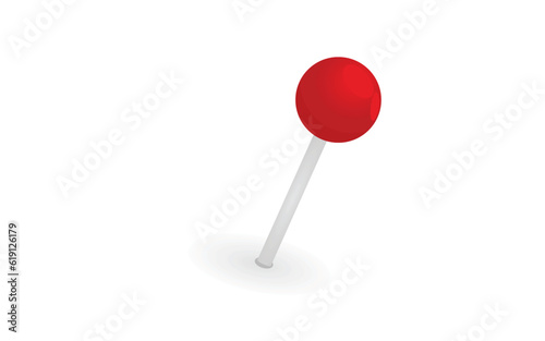 Red push pin. vector illustration