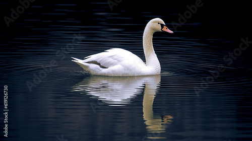 white swan on the lake HD 8K wallpaper Stock Photographic Image