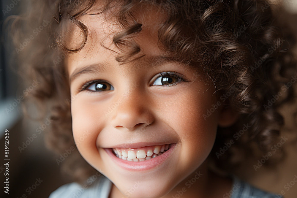 Portrait of a smiling child. Generative Ai