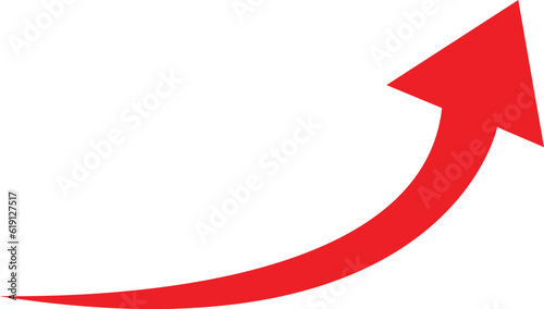 Red arrow on white background. Arrows for app, website, social media and digital vector illustration