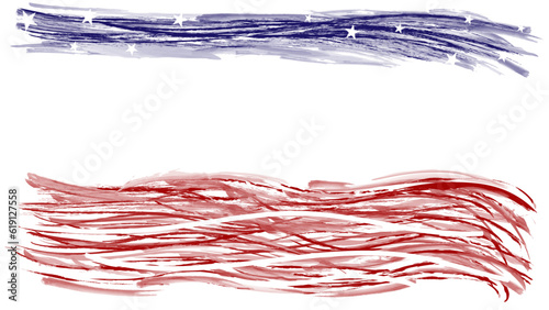 An abstract patriotic illustration of Unites States Independence day celebrated on the fourth of July