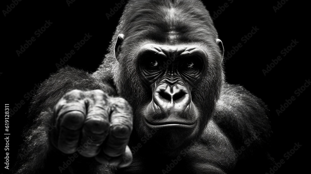 Fototapeta premium portrait of a monkey HD 8K wallpaper Stock Photographic Image