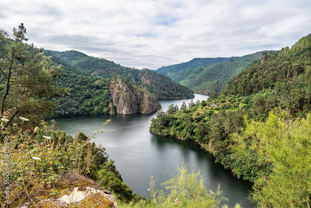 View of Canyon del Sil from Miradoiro da Erbedeiroin in Parada de Sil in Galicia, Spain, Europe