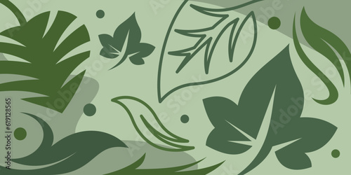 Background leaf nature illustration design template, Abstract art nature background vector.