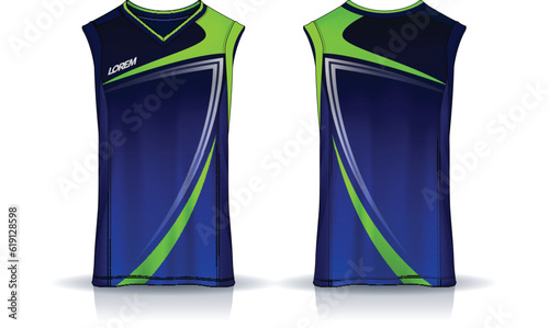 Basketball tank top design template, Sport jersey mockup. uniform front , side and back view.	