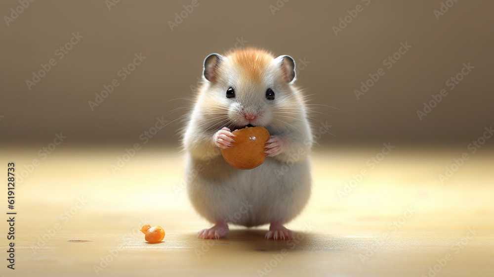 hamster eating a nut HD 8K wallpaper Stock Photographic Image