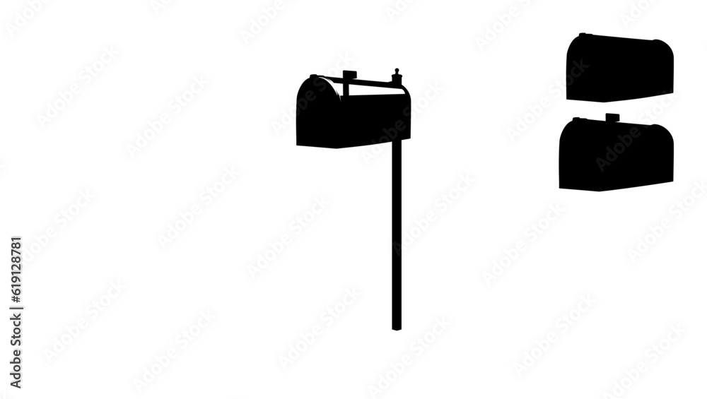 Post mount mailbox silhouette