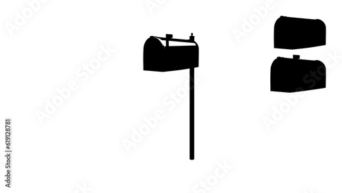 Post mount mailbox silhouette