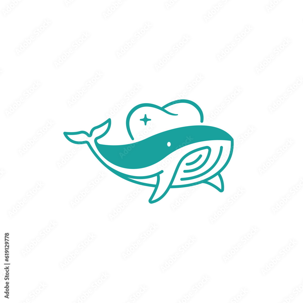 whale and teeth minimal logo design whale and teeth minimal logo design