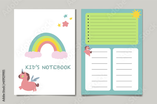 set of kid's notebook
