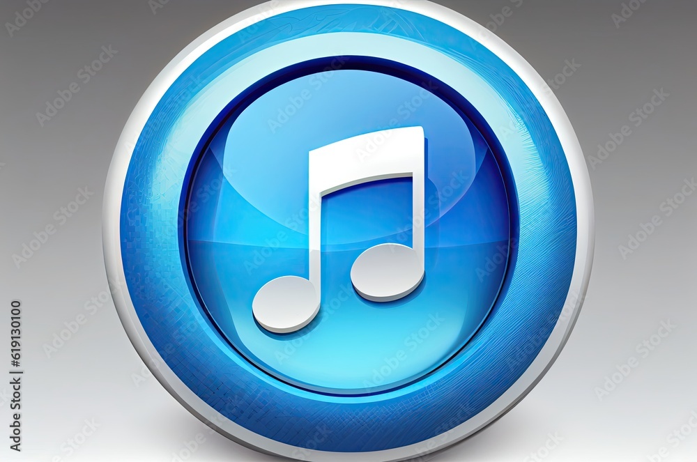 Blue Musical Note Icon Illustration Backdrop Generative AI Blue Musical Note Icon Illustration Backdrop Generative AI
