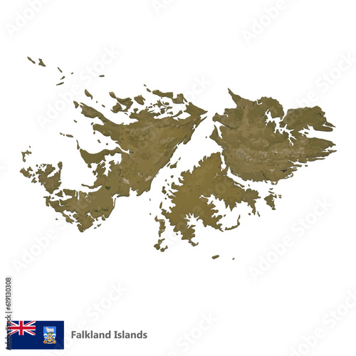 Falkland Islands Topography Country Map Vector