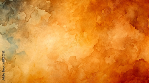 Baroque Inspired Backdrop: Abstract Watercolor Painting with Blends of Orange, Yellow, and Blue. Paper Texture