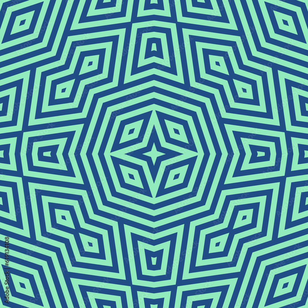 Seamless pattern. Rhombuses, figures ornament. Geometrical backdrop. Abstract background. Ethnic motif. Geometric figures wallpaper. Digital paper. Ethnical textile print. Web design. Vector art
