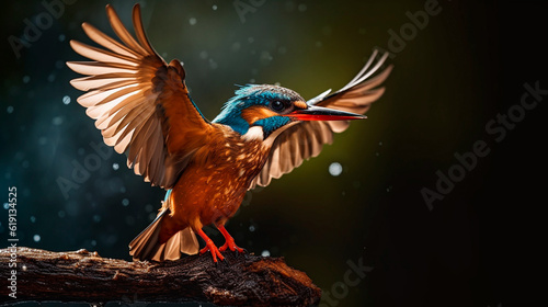 Kingfisher diving for fish. © Creative Clicks