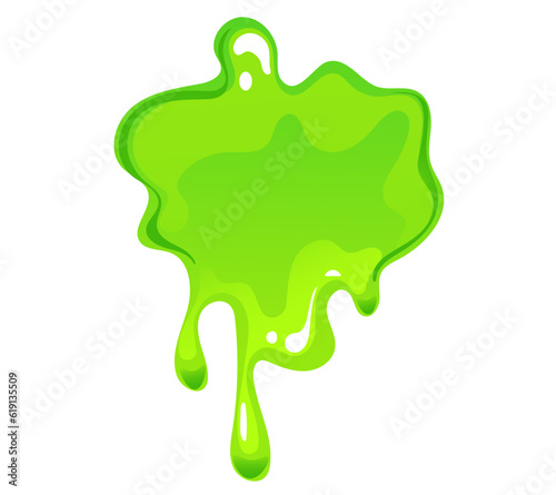 Green slime splat splash blot blob isolated on white background. Vector design graphic illustration