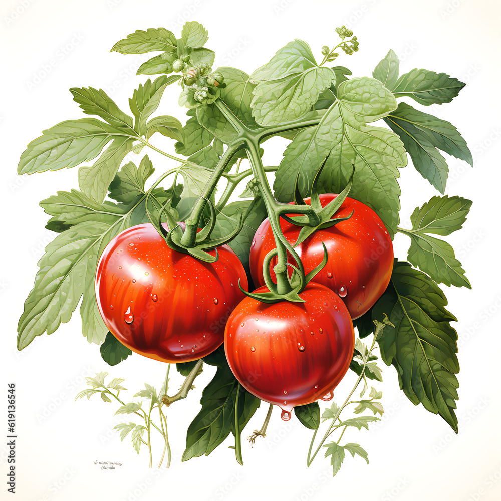 tomato illustration isolated Generative AI