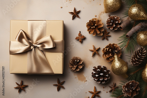christmas background with gift boxe Ai generative
