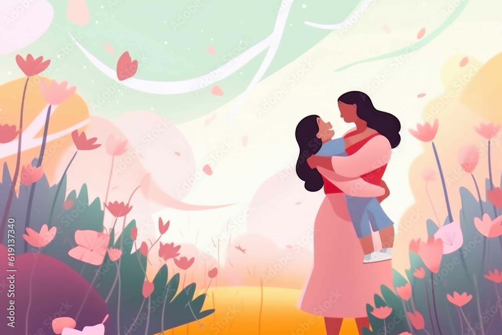 Mother's Day Inspired Artwork. Generative AI Mother's Day Inspired Artwork. Generative AI