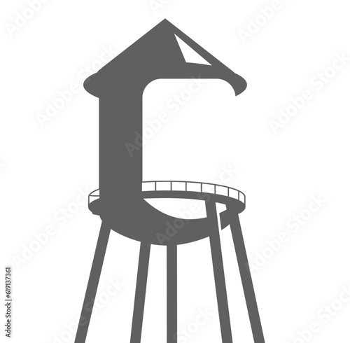 Water tower design template logo vector illustration