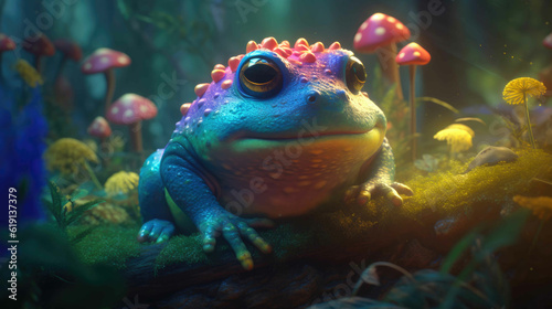The Spectacular World of the Chubby Frog. Generative AI