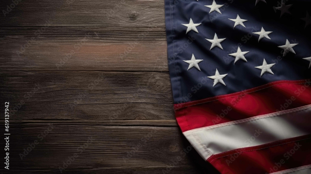 Obraz premium Honoring the American Flag. Generative AI