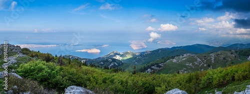 View of the Croatian Adriatic Sea and its islands from Velebit National Park.