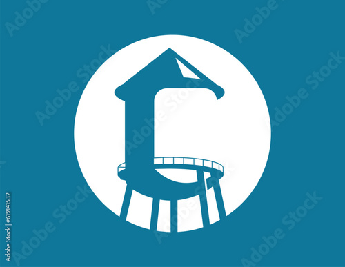 Water Tower Vector Design Illustration Editable