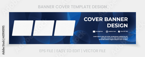 blue banner abstract background linkedin cover social media template vector design